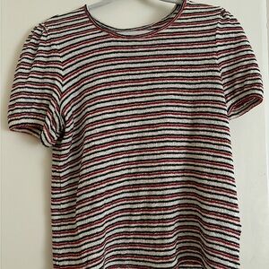 Madewell Striped Short Puff Sleeve Women's Top